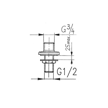Przyłącze proste do baterii stojących dwutorowych G1/2'' do armatury sanitarnej KFA Armatura mosiądz chromowany chrom