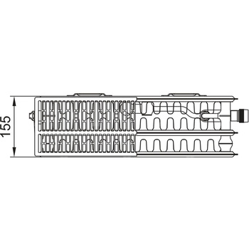 Grzejnik płytowy typ 33 KERMI X2 Profil-Vplus, prawy, z osłonami wym. 900 x 500 mm, kolor biały, moc 1512 W