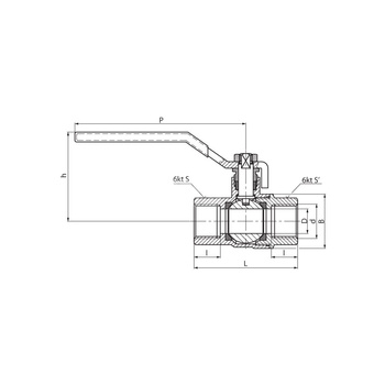 Zawór kulowy PERFEXIM HUZAR typ ciężki PHA-200/1 mosiądz niklowany 1 1/4'' GW, uchwyt: dźwignia