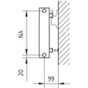 Ściana grzewcza Kermi Heizwand HHN Typ20 BH490x72x700mm QN588, weiß, 6bar, o. Abd, AB 12
