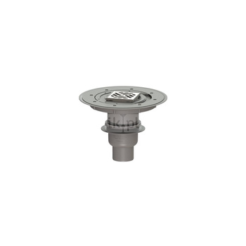 Wpust KESSEL Classic z 1 przyłączem DN 70, odpływ pionowy (zdejmowany), kratka 95x95mm stal nierdzewna