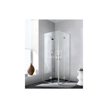 Kermi wej. narożne, cz. lewa Liga 2CL 0780x 2000 GAK: 735-760 srebro wysoki połysk, szkło ESG przezroczyste z Clean