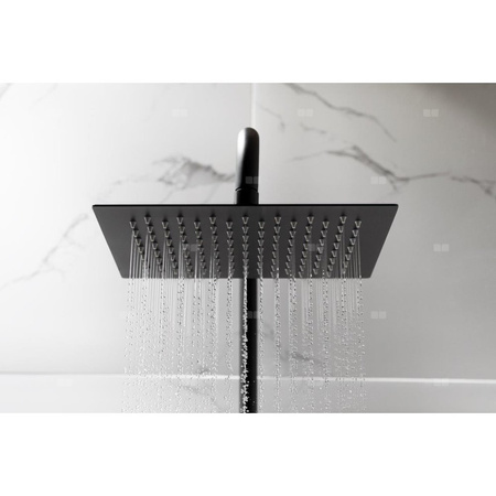 Zestaw natryskowy przesuwny KFA Armatura LOGON PREMIUM czarny, wąż 1500 mm, z deszczownicą