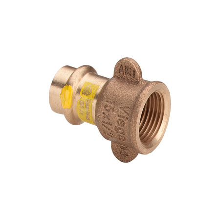 Złącze przejściowe Profipress VIEGA 26123 jednoczęściowy, brąz / brąz, 15 mm, 1/2'' (mz x gw) z uszczelką