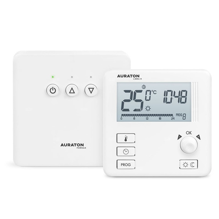 AURATON Libra H SET - tygodniowy, bezprzewodowy regulator temperatury ze sterownikiem urządzenia grzewczego (zestaw) wersja hotelowa