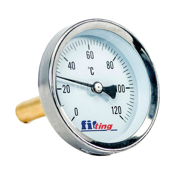 Termometr bimetaliczny axialny 63mm G 1/2'' L=40mm