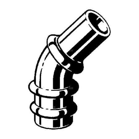 Łuk 45' VIEGA 22261LF, brąz / brąz, 54 mm (mz x kw)