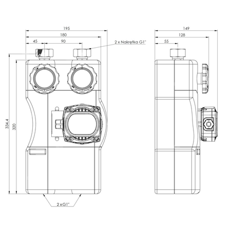 Grupa pompowa AFRISO BPG 240 GZ x nakrętka 1'' x 1'', z pompą obiegową AFRISO APH 160 15-7/130 mm