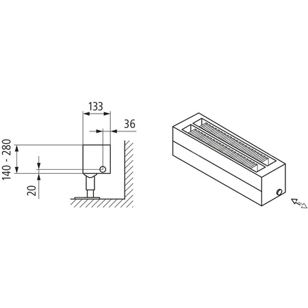 Konwektor Kermi Konvektor Typ32 BH210x133x4600mm QN5184, weiß, 6bar, m. Abd., AB Uni.