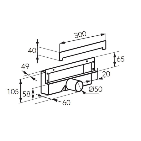 Odpływ ścienny WALL SLIM, 30 cm, czarny