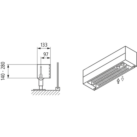 KSN22 z osłoną radiacyjną 70x133x1400 RAL9016, 6 bar, z osłoną, podł. 14