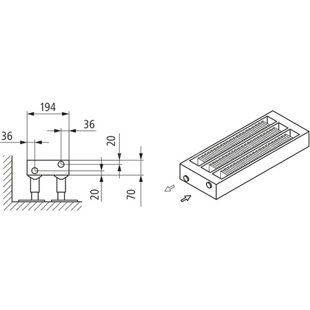 Konwektor Kermi Konvektor Typ43 BH70x194x3000mm QN2439, weiß, 6bar, m. Abd, AB 12
