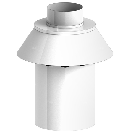 Zakończenie pionowe systemu TWIN JEREMIAS 360-TWIN35B stal nierdzewna fi 130/180 mm, dł. 250 mm, kolor wysoki połysk