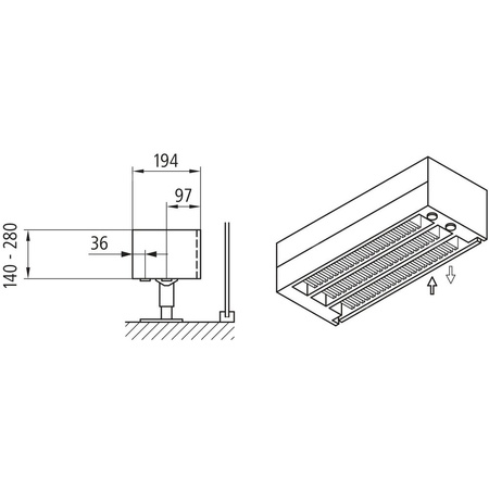 Konwektor Kermi Kon m. Str. Typ33 BH280x194x1200mm QN1896,weiß,6bar, m. Abd., AB Uni.
