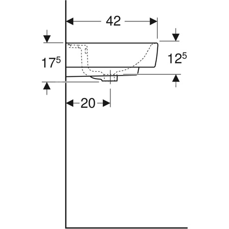Umywalka Koło Rekord, kształt geometryczny: 55x42cm, Otwór na baterię=Na środku, Przelew=Widoczny, Biały