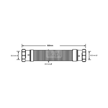 Złączka montażowa elastyczna L-500mm z końcówkami 11/4"x11/4"