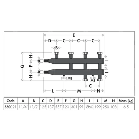 2+1 Rozdzielacz do instalacji grzewczych i chłodniczych