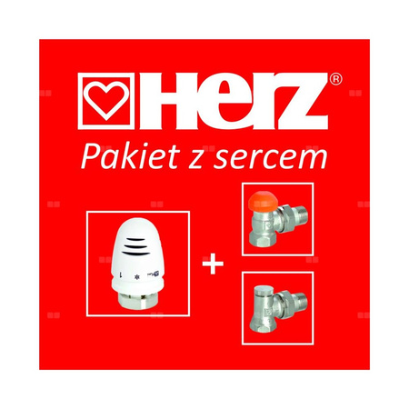 Pakiet z sercem (set kątowy), głowica Mini + zawór TS-98-V + zawór RL-1