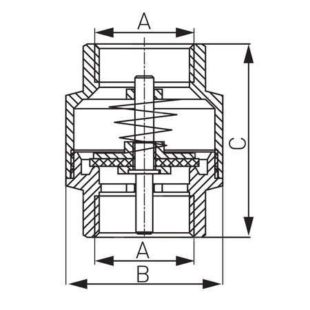 Zawór zwrotny FERRO z mosiężnym elementem zamykającym 5/4'' GW PN 16 max. 100'C