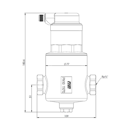 Separator mikropęcherzy AFRISO FAR 311, do C.O., do klimatyzacji, 10 bar / 110'C, 3/4'' (GW)Instalacje i źródła ciepła