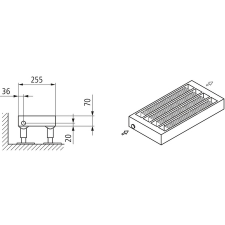 Konwektor Kermi Konvektor Typ54 BH210x255x1100mm QN2301, weiß, 6bar, o. Abd., AB Uni.
