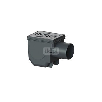Wpust KESSEL z 1 przyłączem DN 100, odpływ poziomy (zdejmowany), kratka 150x190mm tworzywo sztuczne