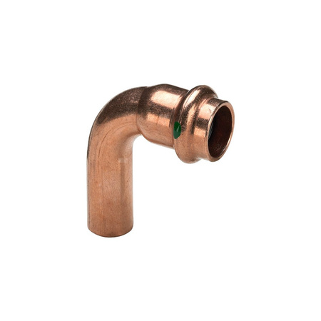 Łuk Profipress 90' VIEGA 24161 jednoczęściowy, Cu (stan surowy) / Cu (stan surowy), 42 mm (kw x mz), 42 mm z uszczelką
