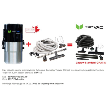 Jednostka centralna TopVac CHINOOK z wężem z włącznikiem, dł. 9,1 m