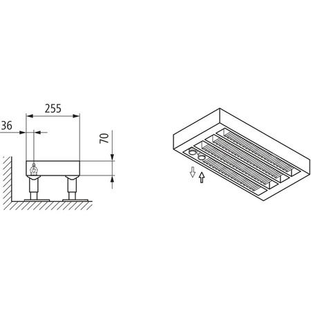 Konwektor Kermi Konvektor Typ54 BH210x255x700mm QN1464,weiß,6bar,o. Abd.,AB Uni.