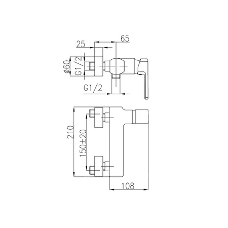 Bateria natryskowa ścienna KFA Armatura KORUND, kolor chrom