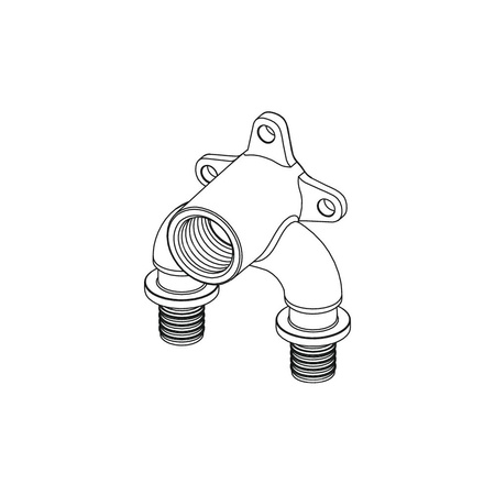 Kolano naścienne 90' TECE flex, brąz, 20 mm x 1/2'' (zz x GW), 20 mm