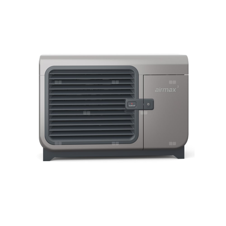 Hybrydowy system grzewczy: pompa ciepła 3F R290 Airmax3  12GT (3-15 kW) + szafa hydrauliczna Onebox z wymiennikiem c.w.u. do pomp ciepła Tower Grand 190 z kompletem elektrycznym 2kW + bufor 120 + centrala Smart Home Sinum