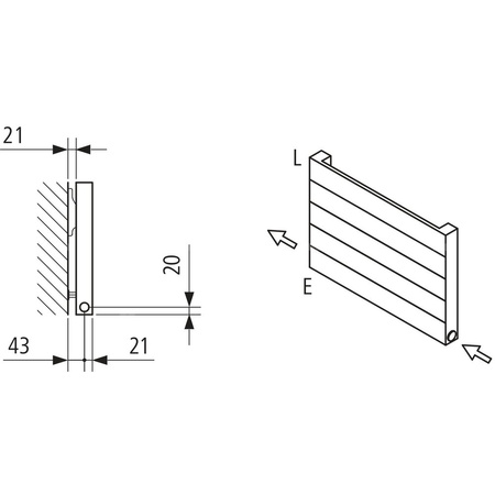 Grzejnik płytowy typ 10 KERMI HHN wym. 1260 x 5000 mm, kolor biały, moc 6135 W