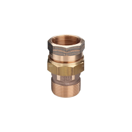 Dwuzłącze, uszczelnienie płaskie VIEGA 3331 trzyczęśc., brąz / brąz, 3/4'' (gz x gw), 66 mm z uszczelką