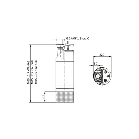 Pompa zanurzeniowa do ścieków WILO Padus PRO M05/T039-540 aluminium 3 x 400 V, moc 4.6 W 50 Hz