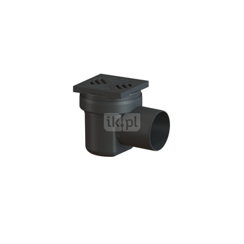 Wpust KESSEL z 1 przyłączem DN 100, odpływ poziomy (zdejmowany), kratka 138x138mm tworzywo sztuczne