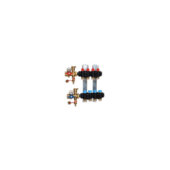 Rozdzielacz do ogrzewania podłogowego GIACOMINI R553FP 10-obieg. technopolimer 1'' x eurocono 3/4'' + przepływomierz + termometr + zawór napełn/spust + odpowietrznik + zawór przy przyłączu