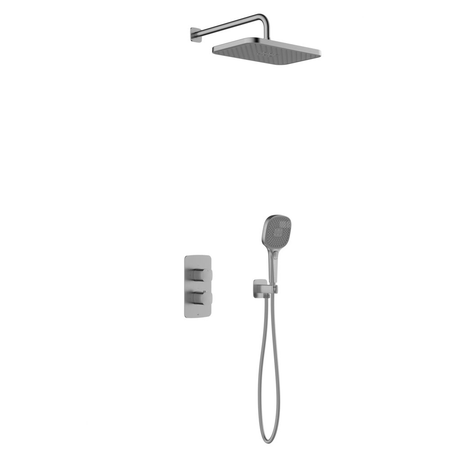 Zestaw natryskowy Malaga, termostatyczny, podtynkowy, PVD gun metal grey