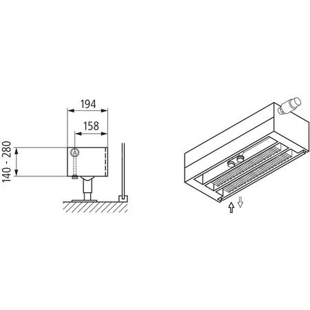 Konwektor Kermi V-Kon S Typ33 BH210x194x1500mm QN2148, weiß, 6 bar, m. Abd., Vent. re