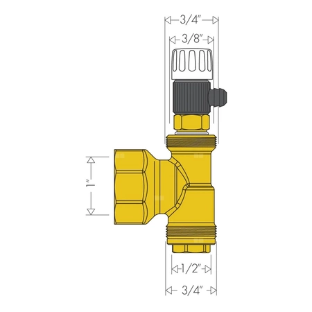 Zakończenie rozdzielacza 1"GW.  Z ręcznym odpowietrznikiem.