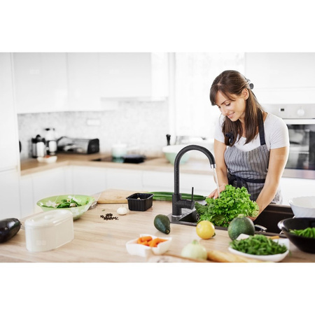 Bateria zlewozmywakowa stojąca FERRO FREYA, kolor grafit, wys. 346 mm