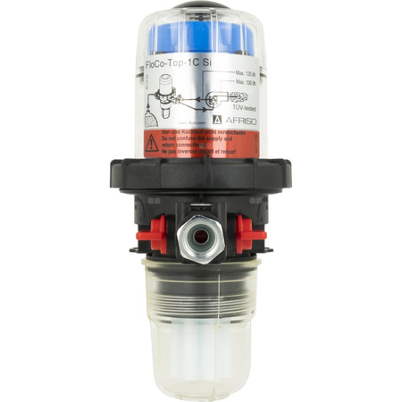 Filtr olejowy AFRISO FloCo-Top-1C Si zintegrowany z odpowietrznikiem fi 3/8'' x 3/8'' GW x GZ, z wkładem plastikowym, maks. przepływ 100 l/h