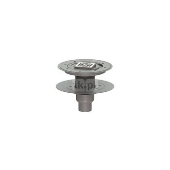 Wpust KESSEL Classic z 1 przyłączem DN 70, odpływ pionowy (zdejmowany), kratka 95x95mm stal nierdzewna