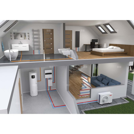 Pakiet - Pompa ciepła powietrzna powietrze-woda monoblok ARISTON NIMBUS PLUS M NET R32 7.4 kW 230 V + Moduł naścienny Sensys HD z łącznością Wi-FI