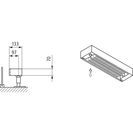 Konwektor Kermi Kon m. Str. Typ22 BH70x133x3600mm QN1649, weiß, 6bar, m. Abd, AB 14