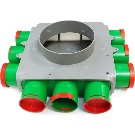 Rozdzielacz TopFlex DN 160/przyłącza 12 x DN 75, 12 x pierścienie blokujące, bakteriobójczy, antystatyczny