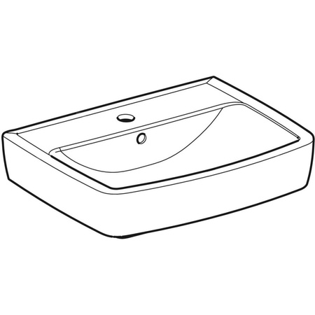 Umywalka Koło Rekord, kształt geometryczny: 55x42cm, Otwór na baterię=Na środku, Przelew=Widoczny, Biały