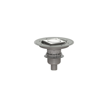 Wpust KESSEL Classic z 1 przyłączem DN 50, odpływ pionowy (zdejmowany), kratka 95x95mm stal nierdzewna
