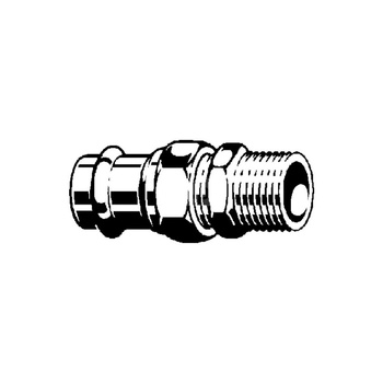 Złącze przejściowe Sanpress VIEGA 2265 trzyczęściowy, brąz (stan surowy) / brąz (stan surowy), 18 mm x 1/2'' (mz x gz), 67 mm z uszczelką