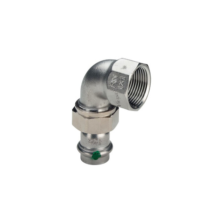 Złącze przejściowe Sanpress 90' VIEGA 2355 jednoczęściowy, stal nierdzewna / stal nierdzewna, 42 mm, 1 1/2'' (mz x gw) z uszczelką